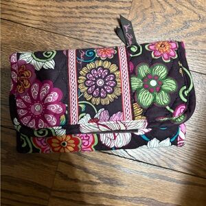 Vera Bradley Pink and Green Clutch with Floral Design